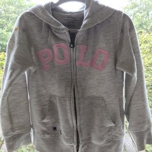 Polo Zip Up Hoodie Toddler Girl  3T